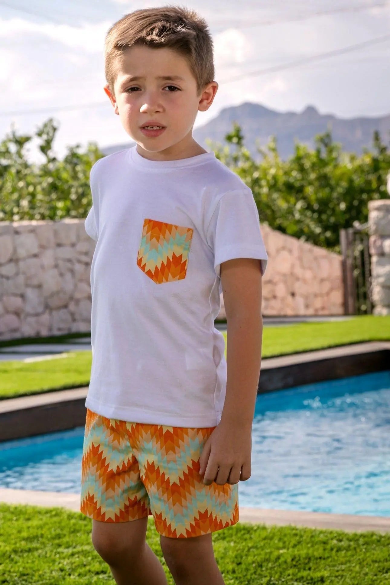 SS25 Rochy Boys Abstract T-Shirt & Swim Shorts - Dainty Delilah