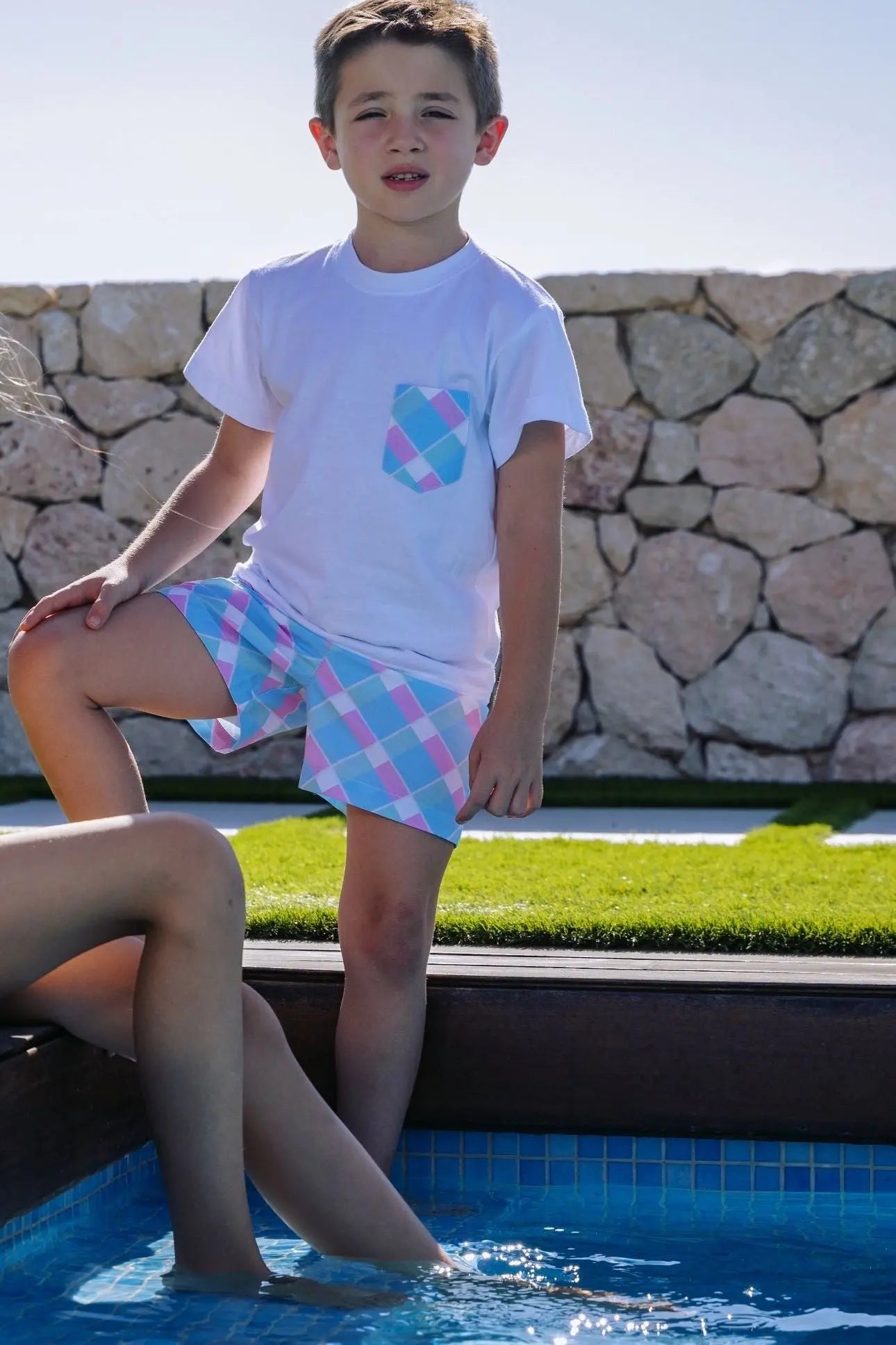 SS25 Rochy Boys Pastel T-Shirt & Swim Shorts - Dainty Delilah
