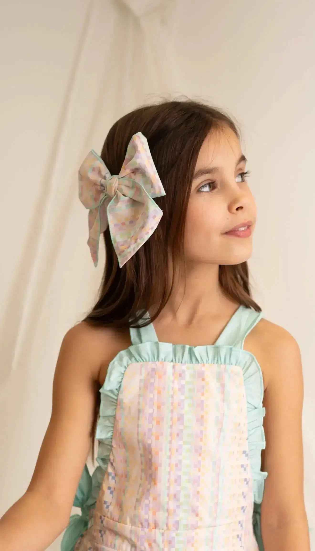 SS26 Babine Girls Abstract Green Hair Bow