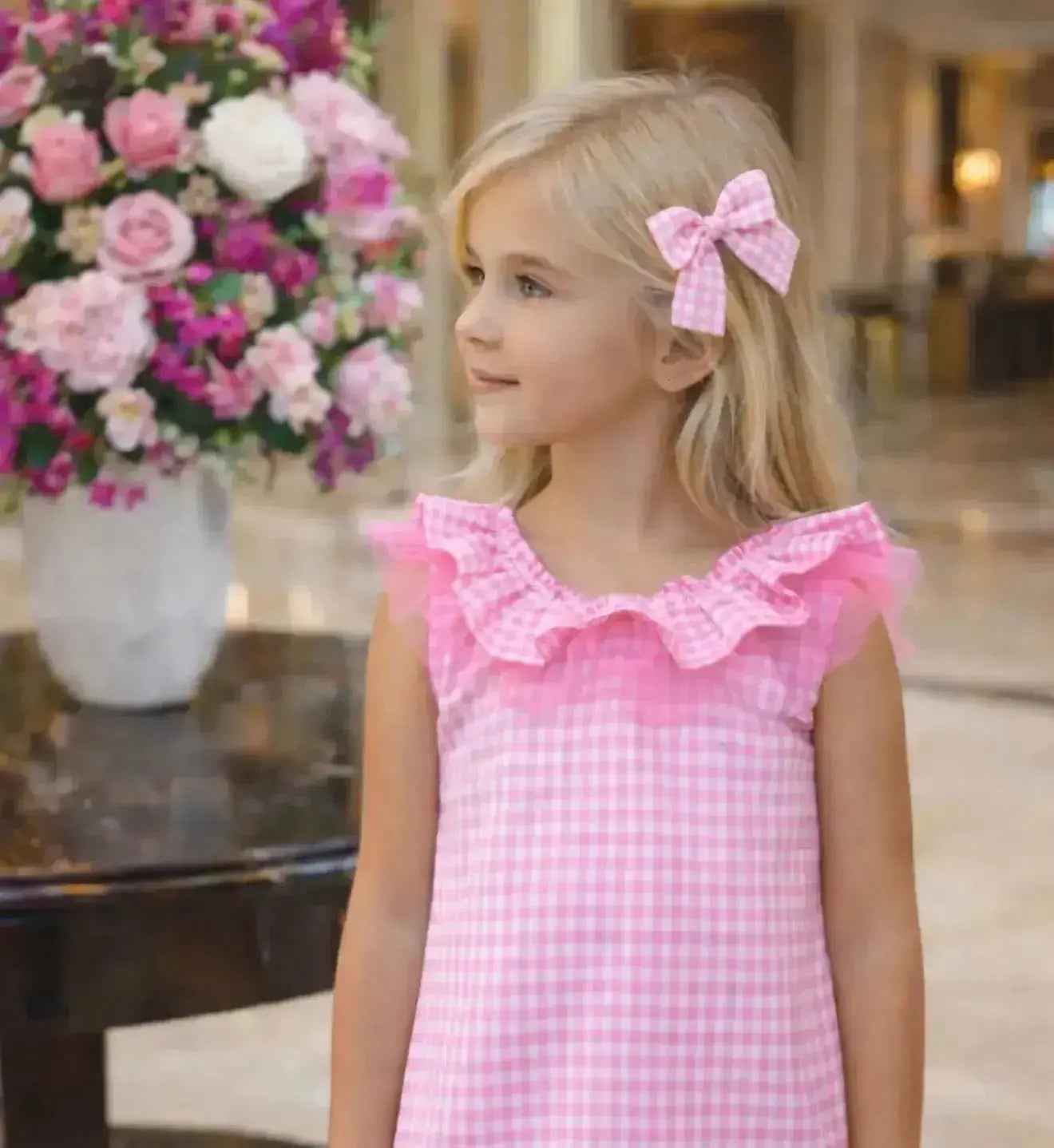 SS26 Babine Girls Gingham Hair Bow