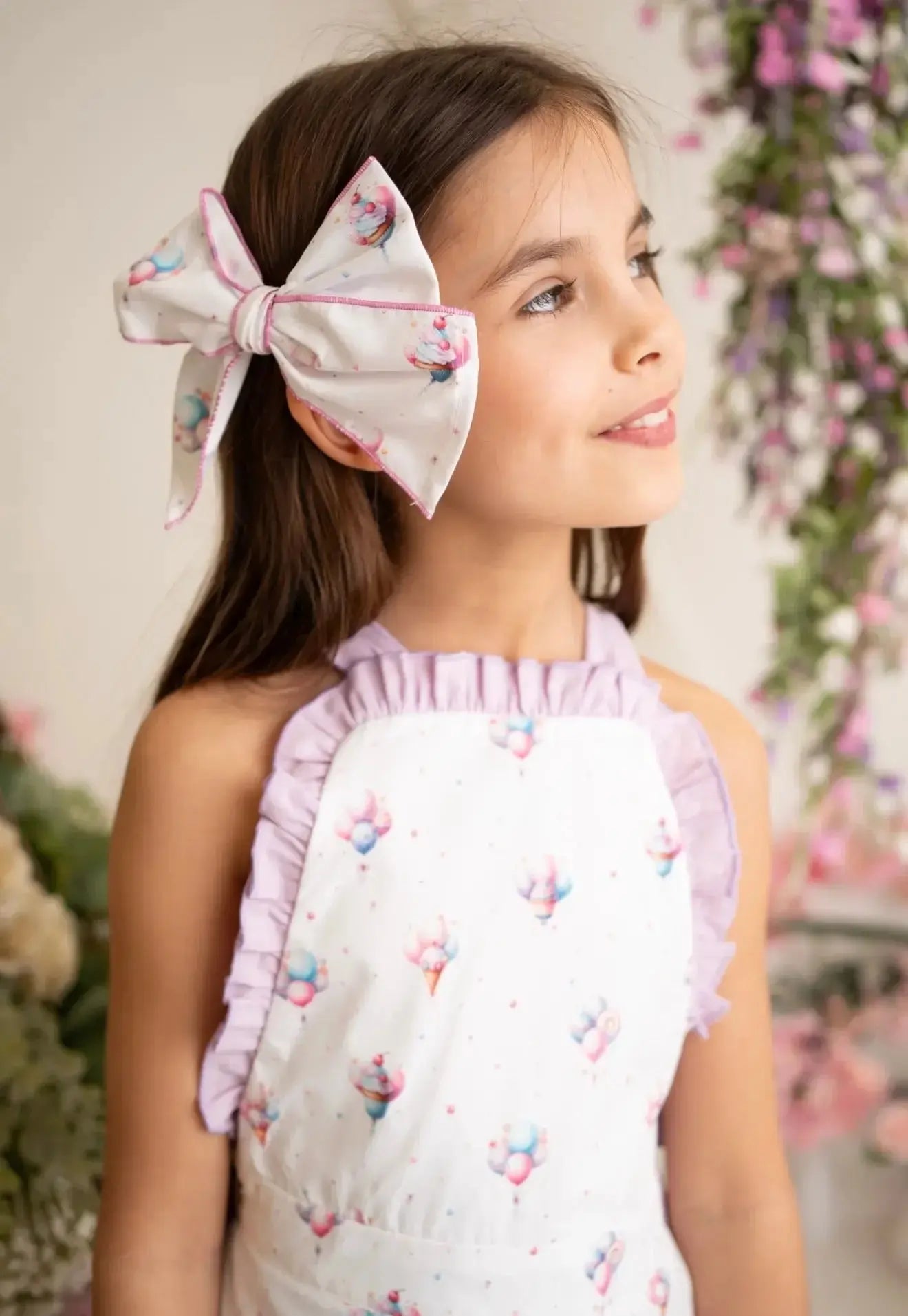 Babine Girls Lilac Balloon Frilly Playsuit Babine