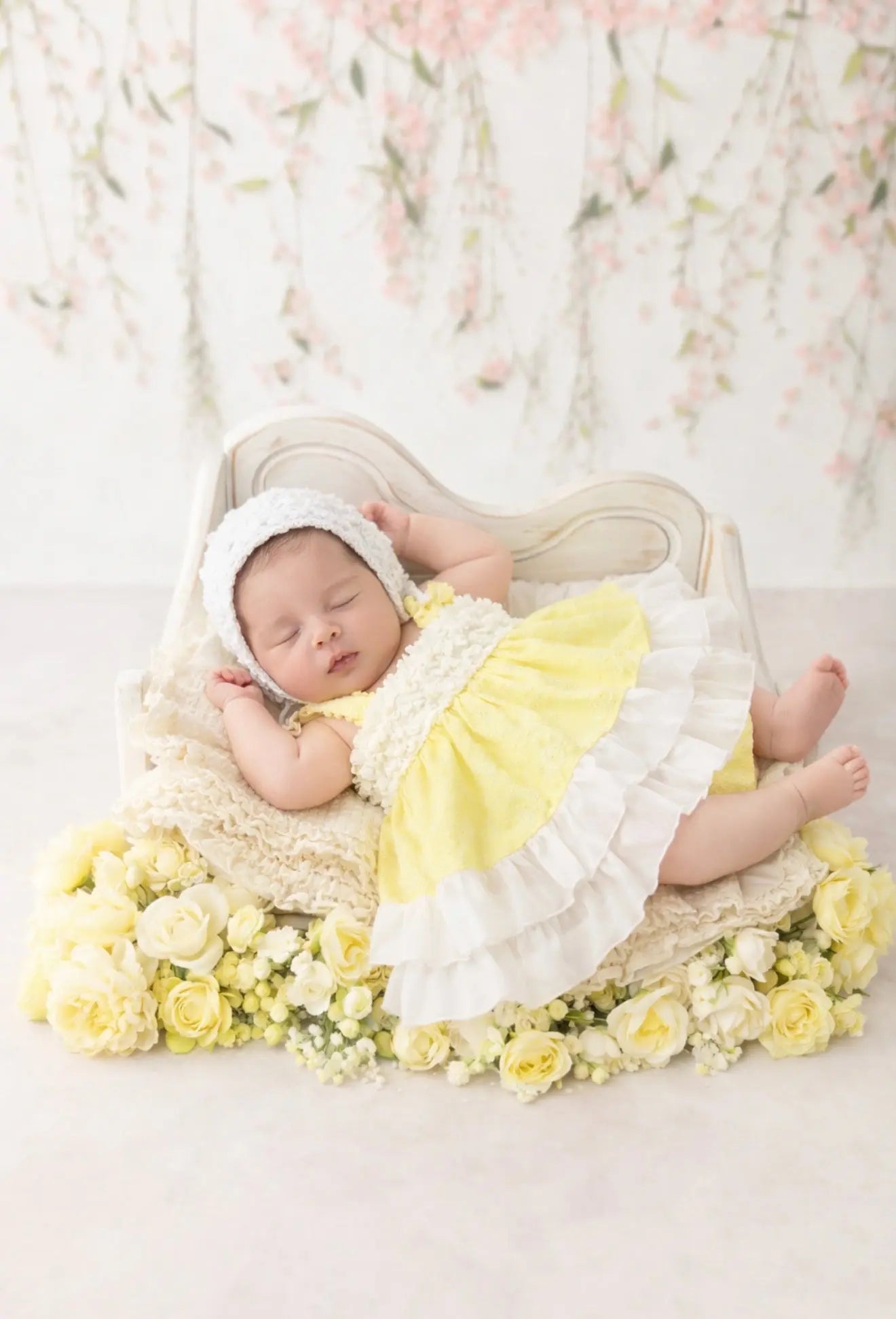 SS26 Baby Girls Lemon Ruffle Dress & Knickers Dainty Delilah