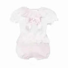 SS26 Baby Girls Pink Lace Ribbon Jam Pant Set