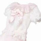 SS26 Baby Girls Pink Lace Ribbon Jam Pant Set