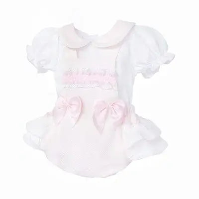 SS26 Baby Girls Pink Pique Shirt & Romper Dainty Delilah