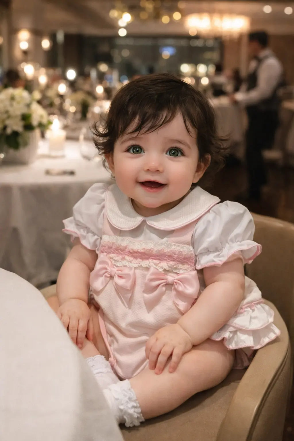 SS26 Baby Girls Pink Pique Shirt & Romper Dainty Delilah