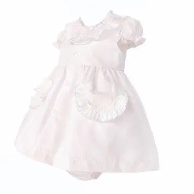 SS26 Baby Girls Pink Pocket Smock Dress & Knickers Dainty Delilah