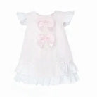 Baby Girls Pink Ribbon Pique A Line Dress Dainty Delilah
