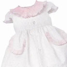 SS26 Baby Girls Pink Spot Smock Dress & Knickers Dainty Delilah