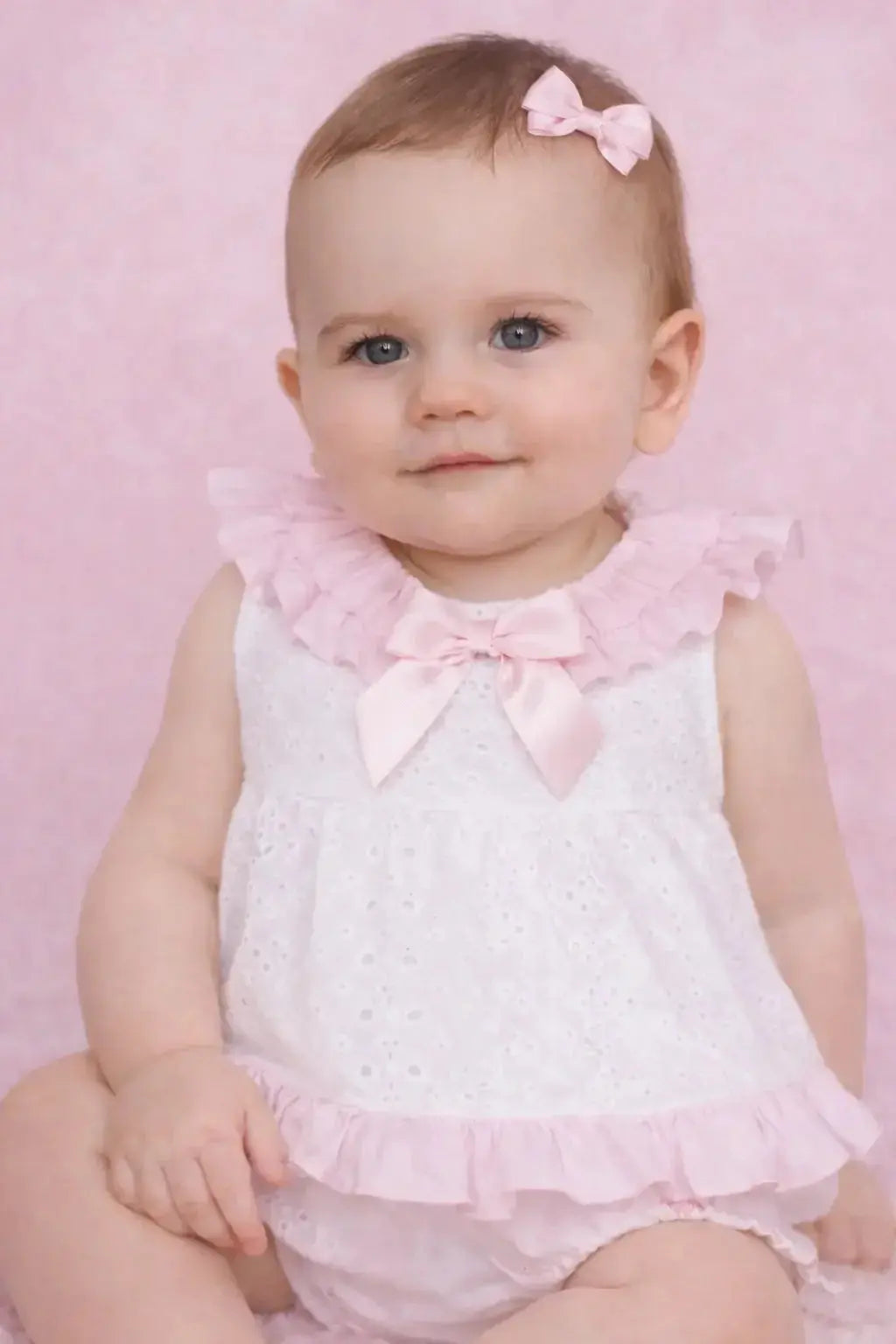 SS26 Baby Girls White Embroidery Dress & Knickers Dainty Delilah