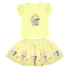 SS26 Girls Lemon Cupcake T-Shirt & Skirt Set Dainty Delilah