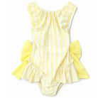 SS26 Girls Summer Lemon Stripe Swimming Costume