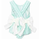 SS26 Girls Summer Mint Stripe Swimming Costume