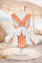 SS26 Girls Summer Orange Frilly Bow Swimming Costume