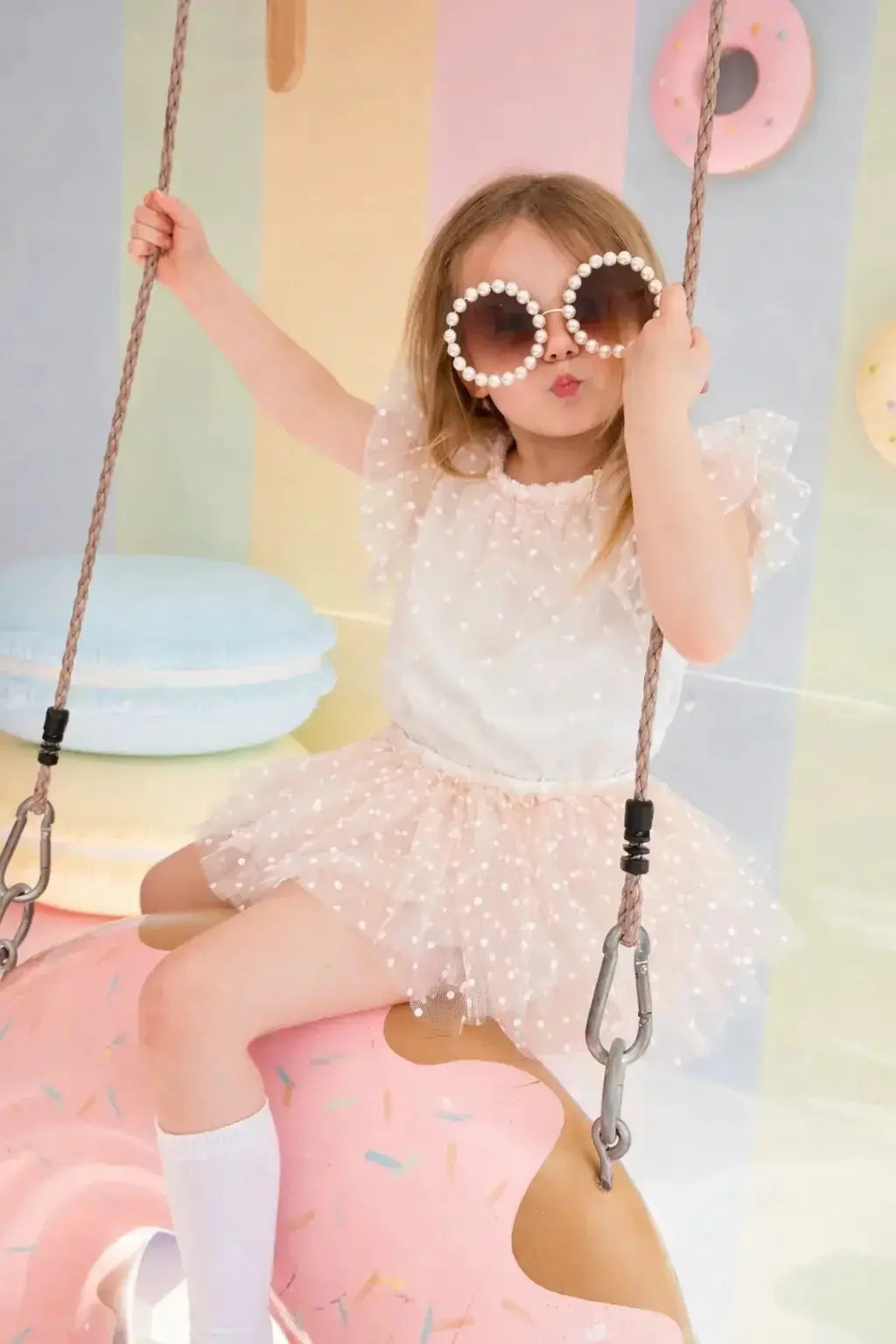 Girls Tulle Ballerina Skort Jam Pant Set & Shirt Dainty Delilah