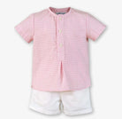 Miranda Baby Boys Pink Check Shirt & Short Set Miranda