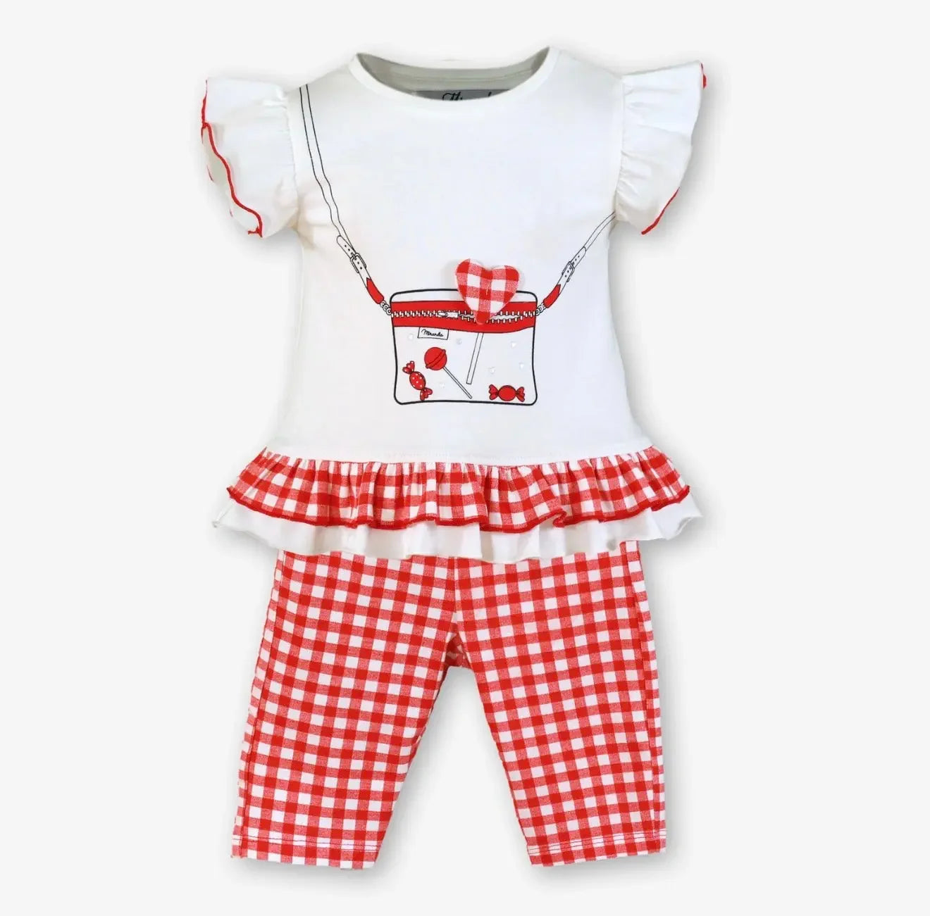 Miranda Baby Girls Red Check Legging Set Miranda