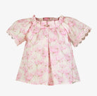 Miranda Girls Pink Floral Shirt & Gingham Skirt Miranda