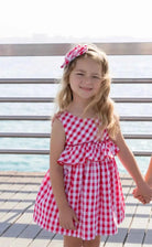 SS26 Miranda Girls Red & White Check Sun Dress