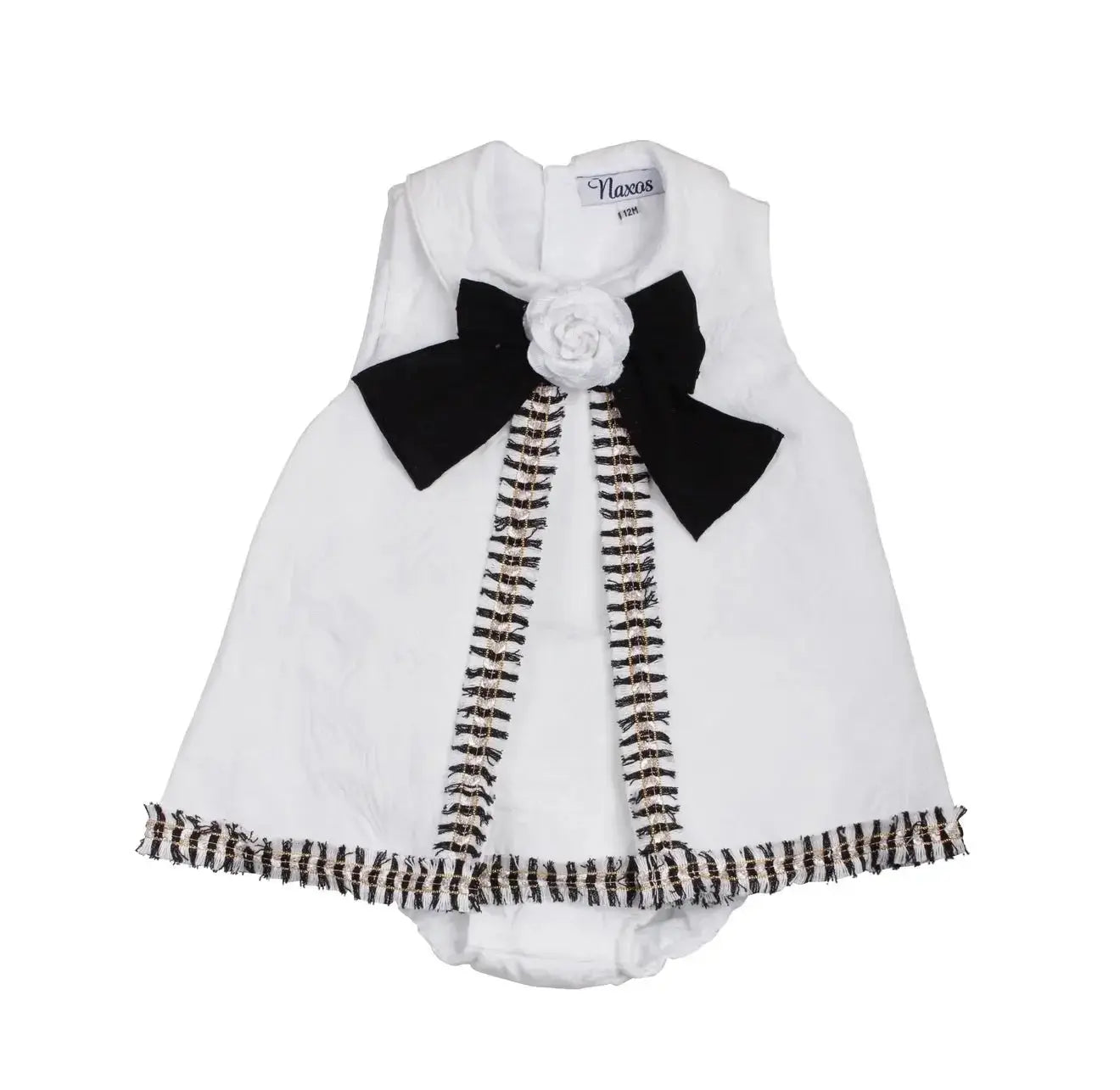 SS26  Naxos Baby Girls Black Chanel Dress & Knickers Naxos