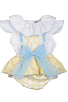 SS26 Naxos Baby Girls Lemon Spot Shirt & H Bar Romper Naxos