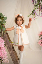 SS26 Naxos Baby Girls Peach Chanel Dress & Knickers Naxos