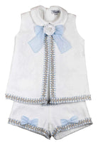 SS26 Naxos Girls Blue Chanel Blouse & Short Set