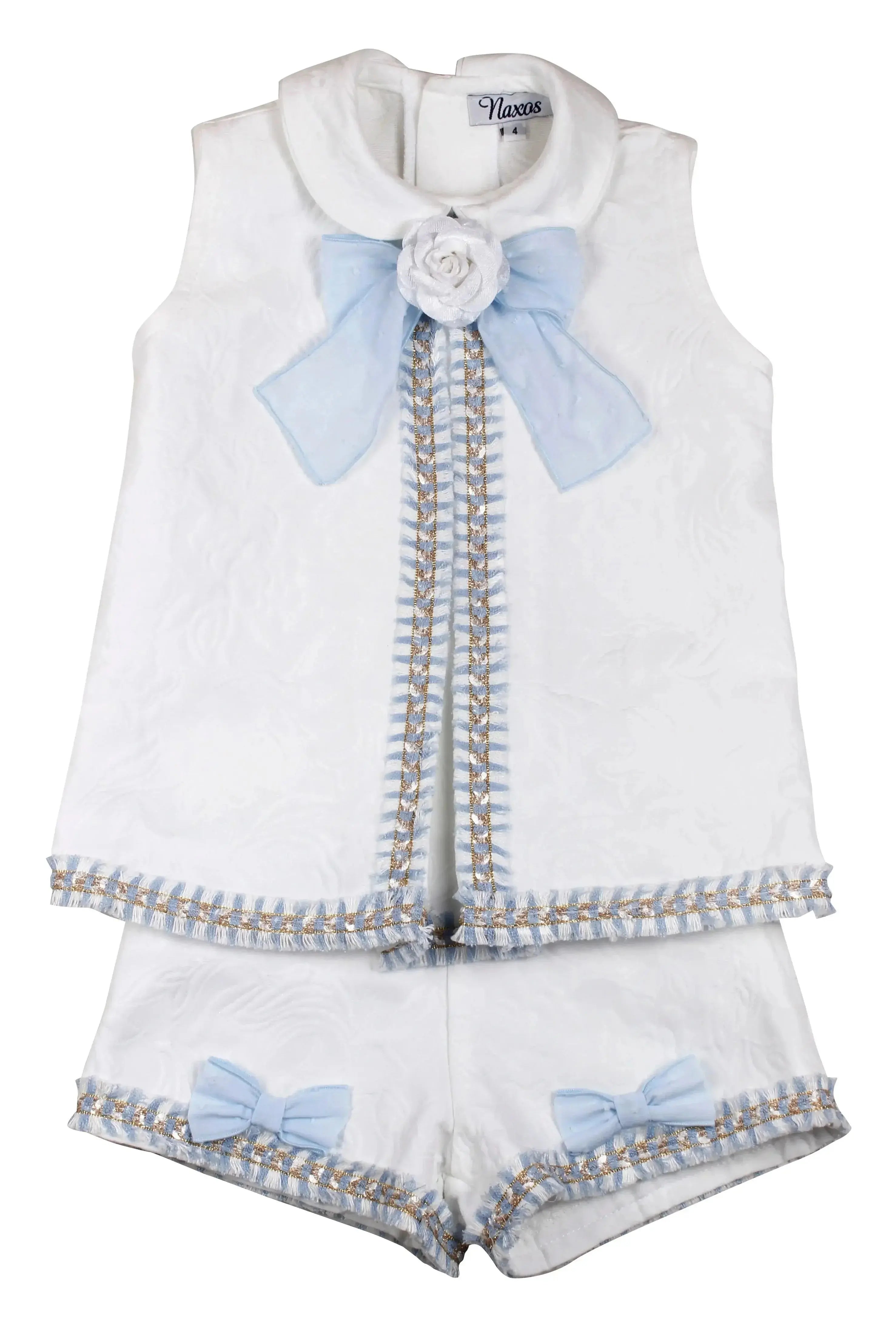 SS26 Naxos Girls Blue Chanel Blouse & Short Set Naxos