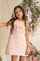 SS26 Naxos Girls Pink Ruffle Lace Tulle Dress Naxos