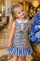 Rochy Girls Blue Stripe Chain Dress Rochy