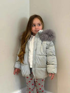 Silver / Grey Fur Hood Unisex Coat