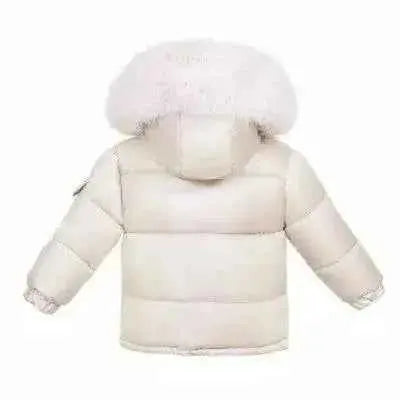Unisex Champagne Fur Hood Coat - In Stock