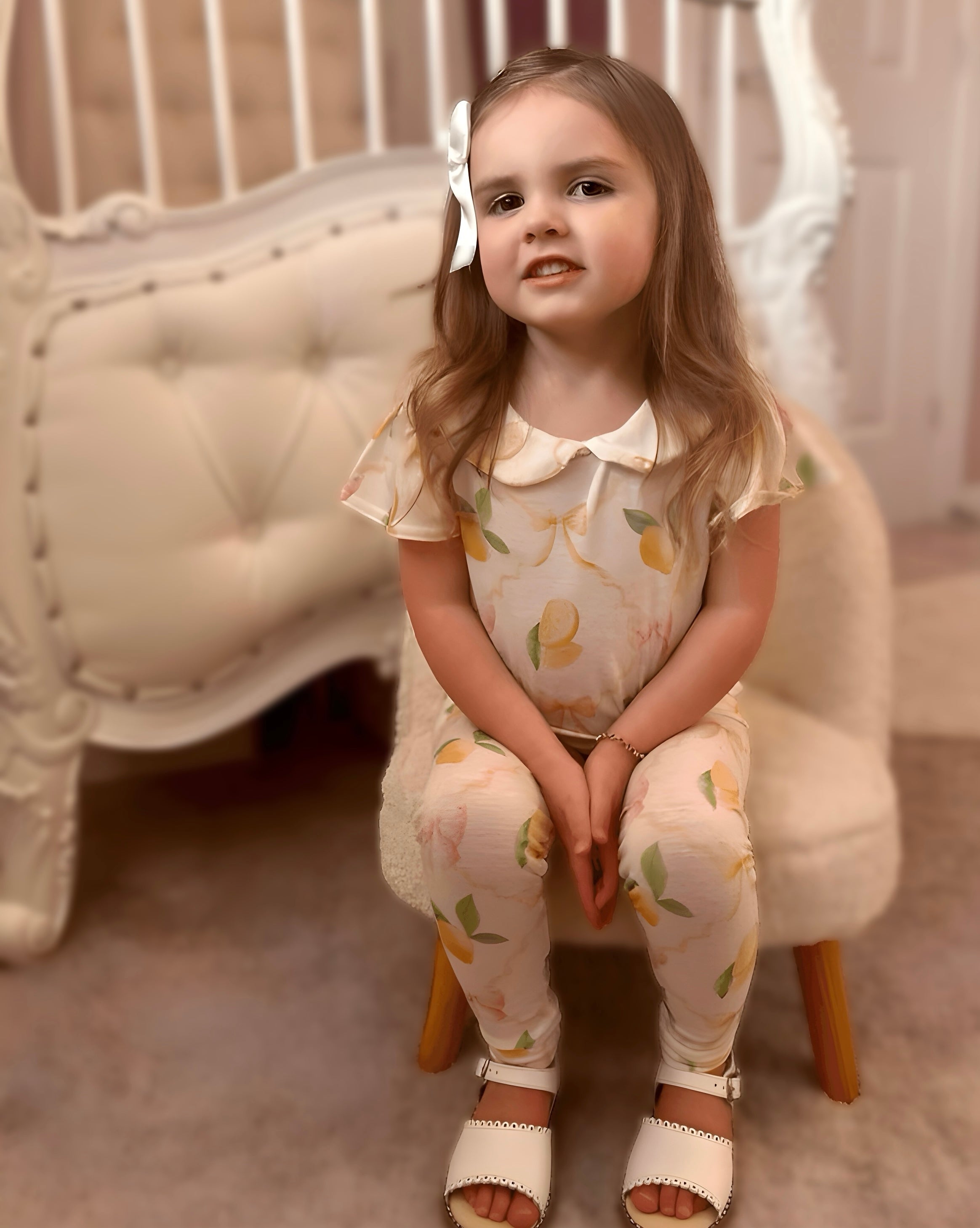 Vintage Lemons Soft Touch Loungewear Set - Handwash Only Dainty Delilah