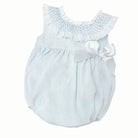 Baby Girls Smock Blue Bow Summer Romper Dainty Delilah