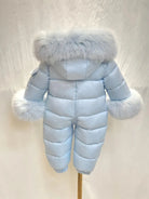 Baby Blue Detachable Fur Snowsuit - In Stock Dainty Delilah