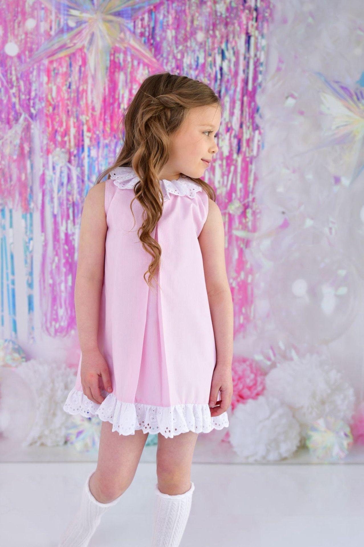 SS24 Lor Miral Girls Pink A Line Dress Dainty Delilah